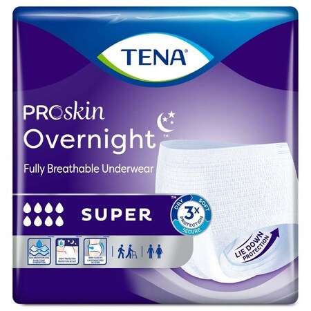 Tena Proskin Overnight Super Protective Tena Overnight Super Absorbent Underwear, Extra Large, 48PK 72427
